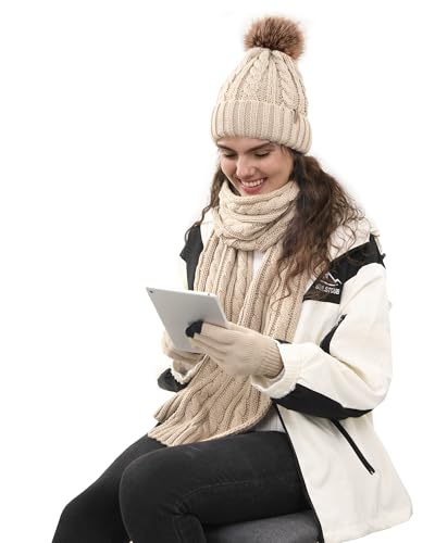 Elegant Winter Hat, Scarf, and Gloves Set