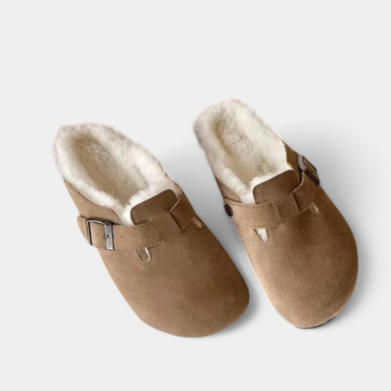Everett | Suede Buckle Clogs