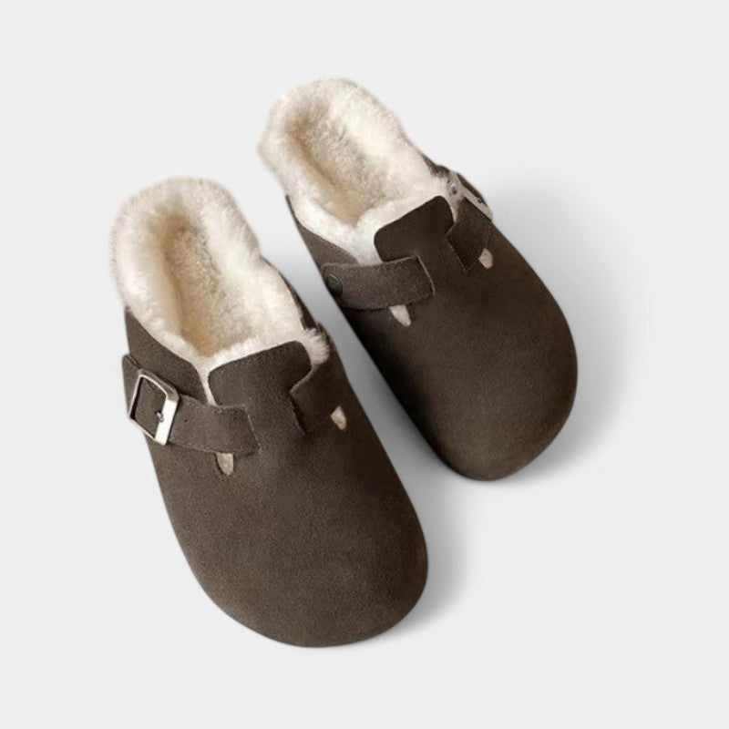 Everett | Suede Buckle Clogs