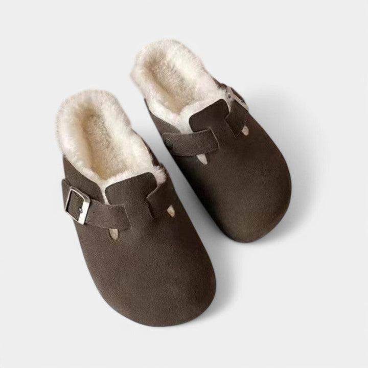 Everett | Suede Buckle Clogs